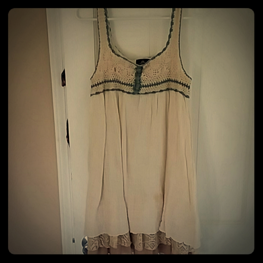 Cream boho crochet dress